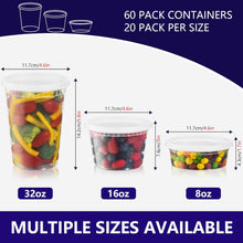 60-Set Combo Deli Containers with Airtight Lids (8oz, 16oz, 32oz) - BPA-Free, Leakproof, Stackable, Microwave, Dishwasher & Freezer Safe - Good for Meal Prep, Portion Control, and Food Storage