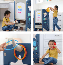 Toddler Standing Tower Montessori Step Stool for Kids - Toddler Kitchen Step Stool with Double Safety Rails, 3 Adjustable Heights Non-Slip Foot Pads Kids Learning Helper at Counters and Bathrooms