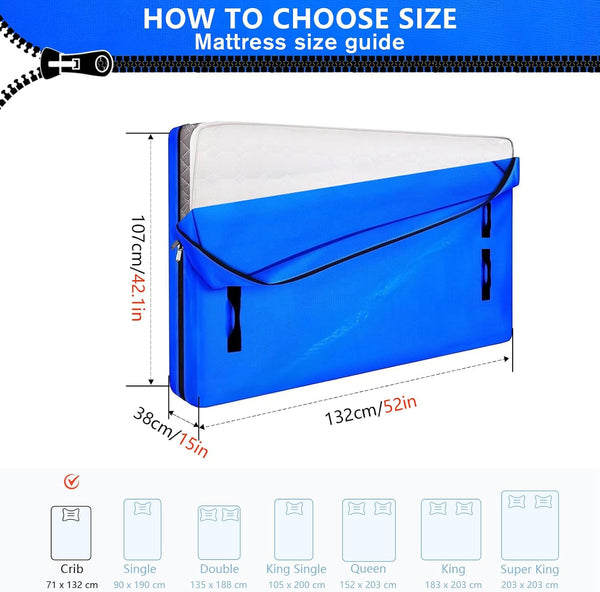 Crib Mattress Bags For Moving With Handles Crib Mattress Storage Bag Crib Size Bed Moving Mattress Protector Bag Moving Supplies & Moving Bags Outdoor Mattress Cover Waterproof,Crib Size,132x107x17cm