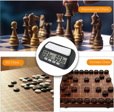 Professional Digital Chess Clock Timer Multifunctional with Bonus Delay Countdown Alarm Features Chess 2-Player Board Games Portable Timer with Tournament Chess Timer Clock Bonus Time Features, Black