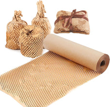 Recyclable Black Honeycomb Packing Material with 10m Jute Twine and Fragile Stickers,Black Honeycomb Packing Paper Protective Wrapping Paper Roll for Moving Paper Wrap, Black, 11.8x1968