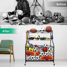 Garage Sports Equipment Organizer Garage Ball Storage Rack for Sports Gear and Toys Outdoor Toy Storage Sports Organizer for Garage Organization with Baskets Hooks and Rolling for Garage School Gym