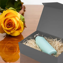 Gift Box with Lid, Collapsible Bridesmaid Proposal Box with Magnetic, Sturdy Storage Box for Birthdays, Weddings, Father's Day, Christmas (Silver grey,23 x 15 x 10,9 x 5.9 x 3.9 inches)