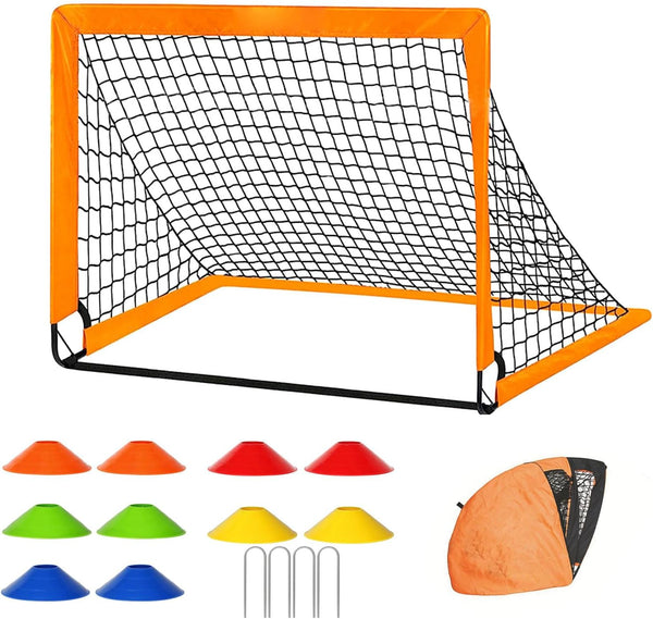 Kids Soccer Goal Pop Up Soccer Goals Set for Backyard Easy Assembly Play Soccer Net for Backyard Football Net for Kids and Adults Soccer Training Equipment Portable Pop Up Goals Soccer