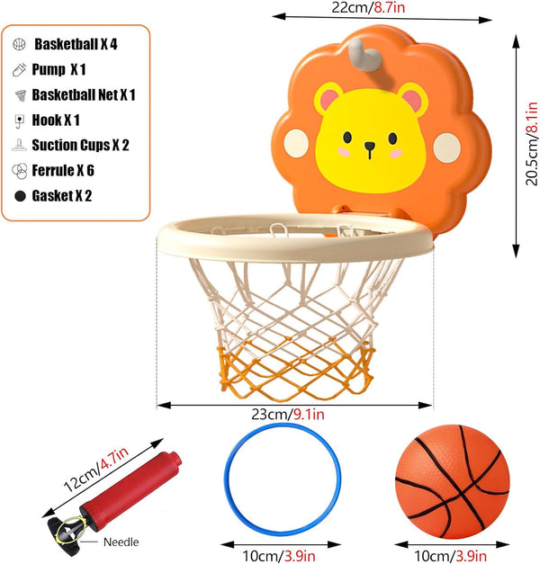 Indoor Basketball Hoop Kids Basketball Hoop On Door Space-Saving Adjustable Height Mini Basketball Hoop for Kids 2 in 1 Portable Indoor Hoop for Toddler Excellent Birthday for Boys,Bear