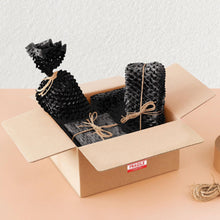 Recyclable Black Honeycomb Packing Wrap with Jute Twine & Fragile Labels Honeycomb Packing Paper Packing Blankets for Moving Wrapping Paper for Shipping Moving Protection,black,11.8