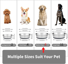 Stainless Steel Dog Bowls Metal Large Dog Water Bowl - Food Grade, BPA Free, with Anti-Slip Silicone Bottom for Wet and Dry Foods for Medium to Large Dogs, Easy to Clean (1.75 litre Each, Set of 2)