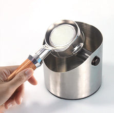 Coffee Knock Box Stainless Steel Construction Silver Espresso Knock Box, Stainless Steel Espresso Machine Accessories with Removable Knock Bar and Non-Slip Base for Easy Coffee Ground Disposal(Small)