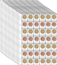 30-Pocket Coin Collection Pages, Coin Collection Supplies Standard 9-Hole Binder Compatible Coin Binder 3.5x3.5cm Pocket Size Coin and Stamp Collecting Supplies (30Pocket,3.5x3.5cm,15 Sheet)
