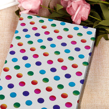Happy Birthday Wrapping Paper Roll Colorful Gift Wrapping Paper Mini Roll with Iridescent Stripes Printed Paper for Christmas Birthday Present Gift Wrapping Paper Rolls - 43x300cm/17