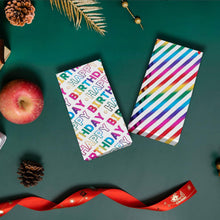 Happy Birthday Wrapping Paper Roll Colorful Gift Wrapping Paper Mini Roll with Iridescent Stripes Printed Paper for Christmas Birthday Present Gift Wrapping Paper Rolls - 43x300cm/17