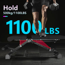 Adjustable Weight Bench for Home Gym Bench Press Bar 500KG Capacity Full Body Strength Training Foldable Incline Flat Decline Bench with Resistance Rope Quick Release Folding System(13 in 1, Black)