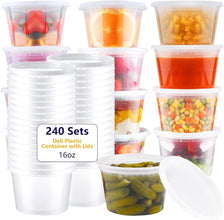 240-Pack 24 oz Plastic Deli Containers with Lids - Leakproof, BPA-Free Food Storage Containers with Lids - Microwave, Freezer & Dishwasher Safe - Ideal for Restaurants, Catering, and Large Families