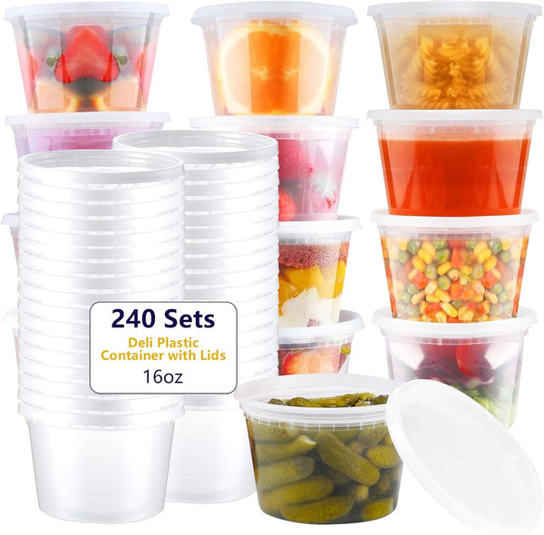 240-Pack 16 oz Meal Prep Containers with Lids - Premium Quality,Leakproof,and Stackable - Designed for Large-Scale Meal Prep,Food Service Businesses, and Bulk Storage Needs - BPA-Free and Freezer Safe