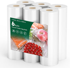 7 Pack 28CMx6M (3 Rolls),20CMx6M (3 Rolls),15CMx6M (1 Roll),Food Save Vacuum Sealer Bags Rolls for Food,Commercial Grade, BPA Free,Puncture Prevention,Vacuum Sealer Machine Bags for Sous Vide Cooking