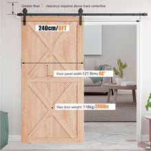 2.44M/8 FT Single Sliding barn Door Hardware kit Barn Door Track, Sliding Outdoor Barn Door Hardware Kit Barn Door Track Kit with Dual Stopper Options - Easy Install Fit Max 42'' Wide Door Panel, 8FT