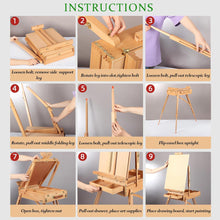 Deluxe French Easel for painting - Beech Wood Studio & Field Sketchbox Easel stand for painting,Adjustable and Foldable with Storage Drawer Art Painting Display Holds Canvas Up to 34