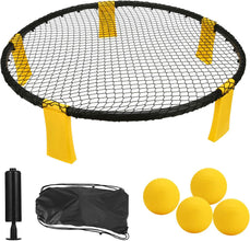 Roundnet Games Set Spikeball Set- Portable Outdoor Game Kit with 4 Balls and Carrying Bag, Roundnet Set Played Outdoor Indoor Beach Yard Lawn Backyard Entertainment Outdoor Games Beach Games