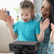 5Pcs Luxury Black Gift Box with Ribbon, Magnetic Closure Box Keepsake Gift Boxes for Presents Cute Box Bridesmaid Boxes for Proposal, Birthday Box, Black Gift Bag (Black, 33x27x12, 5PCS)
