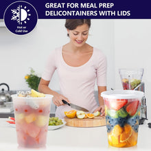 36-Pack 32 oz Plastic Deli Food Containers with Lids plastic soup containers with lids 32 oz plastic deli containers with lids variety pack, Leakproof, BPA-Free, Microwave/Freezer/Dishwasher Safe