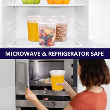 36-Pack 32 oz Plastic Deli Food Containers with Lids plastic soup containers with lids 32 oz plastic deli containers with lids variety pack, Leakproof, BPA-Free, Microwave/Freezer/Dishwasher Safe