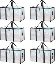 8-Pack Clear Storage Bags for Clothes with Strong Handles and Zipper Heavy-Duty Moving & Storage Bags Packing Supplies for Clothing Space-Saving Storage Totes Alternative to Wardrobe Boxes, 69x35x38cm