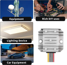 DC 8V-40V to 12V 10A 120W Regulator Waterproof Module Transformer Golf CART Voltage Reducer Automatic Buck Boost Converter for Club Car LED Light,Regulator and DC-DC Converter for Car Power Supply.