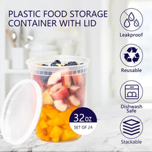 240 Sets 32 oz BPA-Free Plastic Deli Food Storage Containers with Lids Soup Containers with Lids – Airtight, Leakproof, Microwave/Freezer/Dishwasher Safe, Great for Meal Prep, Leftovers, and Takeout