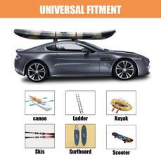 Kayak Roof Rack for Car Rack Universal Soft Roof Rack Pads for Kayak Surfboard SUP Canoe Snowboard Windsurfing with 15FT Tie-Down Straps and Storage Bag-Non-Slip Surfboard Racks for Car SUVs Trucks