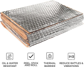 Silver 80 mil 15.8 sqft Sound Deadening Mat - Butyl Automotive Sound Deadener for Car Trunk, Speaker, Door, Floor and Ceiling - Reduce Noise and Vibration with This Premium-Quality Dampening Material