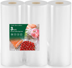 Vacuum Food Sealer Roll Bags 2 Pack, 28CMx15M, Compatible with All Vacuum Seal Machines, BPA Free, Durable Commercial Grade, Food Save Bags Rolls for Vacuum Sealer Fridge, Freezer, and Sous Vide