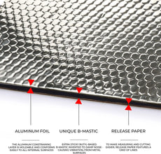 80 mil 10 sqft Silver Sound Deadening Mat for Cars - Butyl Automotive Sound Deadener for Trunk, Speaker Door Floor and Ceiling - Reduce Noise and Vibration with Noise Insulation and Dampening Material