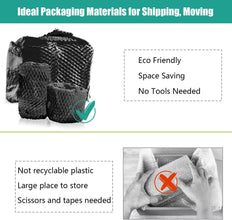 Recyclable Black Honeycomb Packing Wrap with Jute Twine & Fragile Labels Honeycomb Packing Paper Packing Blankets for Moving Wrapping Paper for Shipping Moving Protection,black,11.8