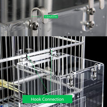Hanging Cube Bird Bath Cage Bird Bath for Cockatiels Bird Bath for Cage No-Leakage Upgrated Acrylic Clear Bird Bathtub Parrot Parakeets Shower Box Bowl Cage Accessory for Water&Sand Washing,16x16x16cm
