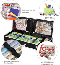 Gift Wrapping Paper Storage Organizer Storage Containers, Fits 18-24 Rolls, Underbed Storage with Extra Pockets for Wrapping Paper Holder for Christmas Gift Wrap and Holiday Decorations, Black