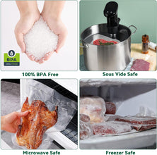Vacuum Food Sealer Roll Bags 2 Pack, 28CMx15M, Compatible with All Vacuum Seal Machines, BPA Free, Durable Commercial Grade, Food Save Bags Rolls for Vacuum Sealer Fridge, Freezer, and Sous Vide