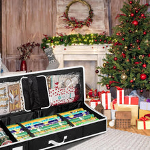 Gift Wrapping Paper Storage Organizer Storage Containers, Fits 18-24 Rolls, Underbed Storage with Extra Pockets for Wrapping Paper Holder for Christmas Gift Wrap and Holiday Decorations, Black