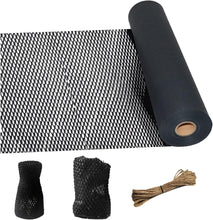 Recyclable Black Honeycomb Packing Material with 10m Jute Twine and Fragile Stickers,Black Honeycomb Packing Paper Protective Wrapping Paper Roll for Moving Paper Wrap, Black, 11.8x1968